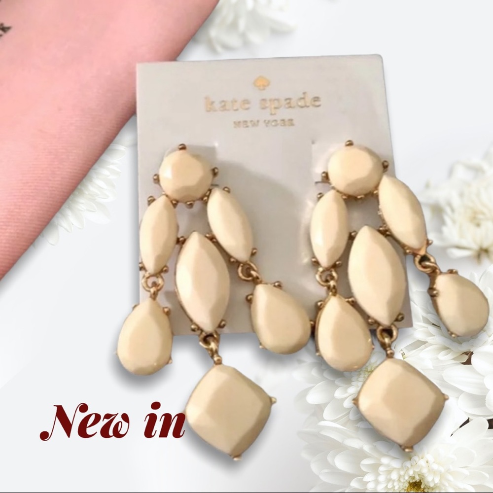 REDUCED) NWOT KATE SPADE WHITE CHANDELIER POST EARRINGS